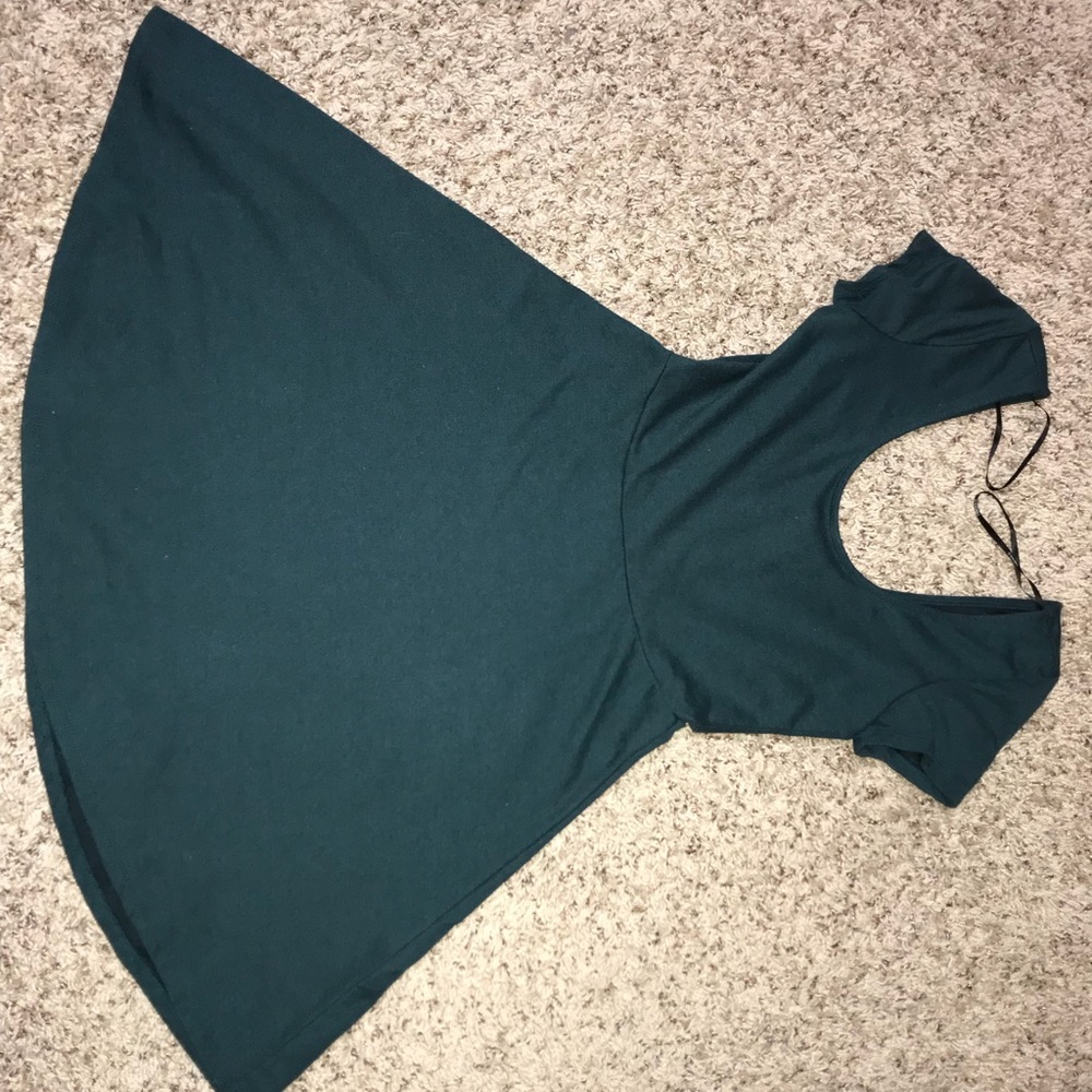 Forever 21 Short Sleeve Dark Blue/Green Dress